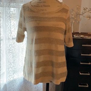 Loft striped sequin swing sweater